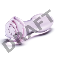 Нежно-розовый анальный плаг из стекла - 13 см.