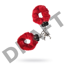 Наручники Штучки-дрючки, меховые, красные