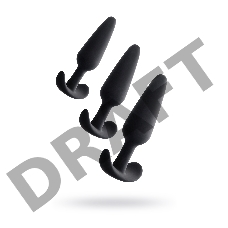 Набор анальных втулок, силикон, черный