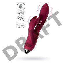 Вибратор с клиторальным стимулятором L'EROINA by TOYFA Mion, силикон, бордовый, 22 см