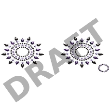 Черно-фиолетовые стикеры на грудь и живот