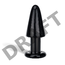 Черная стеклянная анальная втулка - 12,5 см.