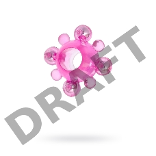 Эрекционное кольцо с бусинками TOYFA, TPE, розовый