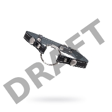 Кляп Кольцо 39 мм с белои строчкои Pecado BDSM, натуральная кожа