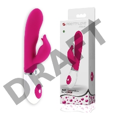 Розовый вибратор Felix с клиторальным стимулятором - 21 см.