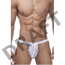 Трусы мужские стринги белые кружевные L/XL