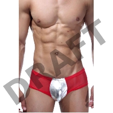 Серебристо-красные трусы хипсы S/M