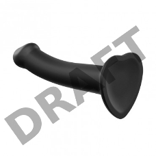 Фаллоимитатор Strap-On-Me Dildo Dual Density Semi-Realistic гнущийся, черный XL, 20 см