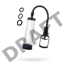 Помпа для пениса Sexus Men Erection, вакуумная, механическая, ABS пластик, черный, 23 см