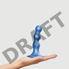 Фаллоимитатор Strap-On-Me Dildo Plug Balls синий металлик S, 13,8 см