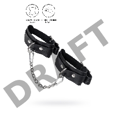 Оковы мини Pecado BDSM, со скруглёнными углами, натуральная кожа, чёрные