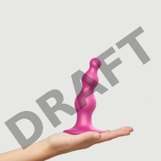 Фаллоимитатор Strap-On-Me Dildo Plug Beads Framboise металлик S, 14 см