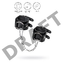 Наручники-браслеты Pecado BDSM, с двумя ремешками, натуральная кожа, чёрные