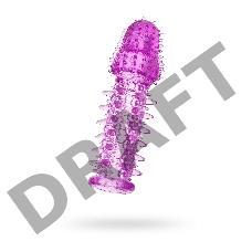 Насадка на пенис с ворсинками TOYFA, TPE, фиолетовая, 13,5 см