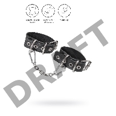 Наручники-браслеты Pecado BDSM, из одного ремешка с люверсами, натуральная кожа, чёрные