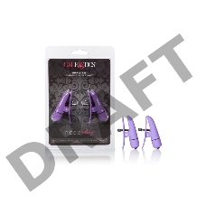 Фиолетовые зажимы-прищепки с вибрацией Nipplettes