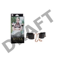 Черные мягкие наручники Entice French Cuffs с цепью