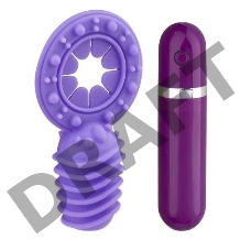 Фиолетовое эрекционное виброкольцо с 10 режимами вибрации Dash