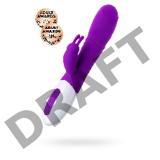 Вибратор c клиторальным стимулятором JOS TATY с пульсирующими шариками, силикон, фиолетовый, 21,5 см