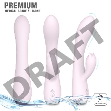 Нежно-розовый вибромассажер FANNY с клиторальным отростком - 20,6 см.