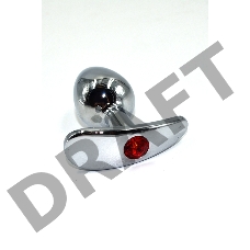 Серебристая анальная пробка для ношения из нержавеющей стали с красным кристаллом - 8 см. 