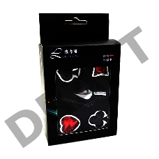 Набор из серебристой анальной пробки из нержавеющей стали и 4 кристаллов в форме мастей - 7,6 см.