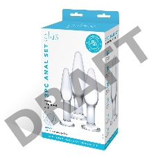 Набор из 3 стеклянных анальных пробок разного размера