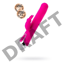 Вибратор с клиторальным стимулятором JOS BALLE, с движущимися шариками, силикон, розовый, 23 см