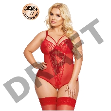 Боди SoftLine Collection Amanda, красный, XXL