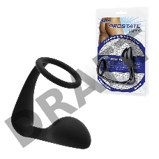 Стимулятор простаты с фиксацией эрекционным кольцом Prostate Gear