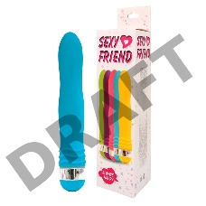 Голубой эргономичный вибратор Sexy Friend - 17,5 см.