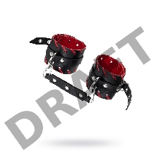 Оковы с краснои окантовкои Pecado BDSM, натуральная кожа, черные