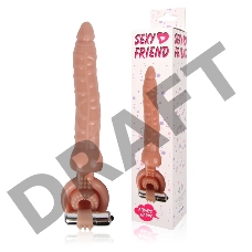 Телесная насадка на член Sexy Friend для двойного проникновения - 18 см.