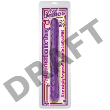 Двусторонний дилдо фиолетовый Crystal Jellies 18 Double Dong - Purple