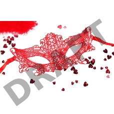 Красная ажурная текстильная маска Марлен