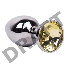 Мини-плаг из стали с желтым кристаллом Sweet Lemon - 6,5 см.