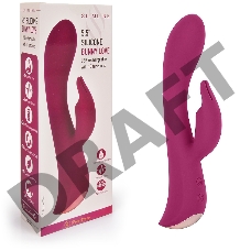 Бордовый вибромассажер-кролик 5 Silicone Bunny Love - 19,1 см.