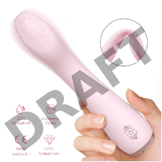 Нежно-розовый вибратор LISA с рельефной головкой - 19,3 см.