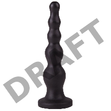 Чёрная анальная ёлочка с ограничительным основанием - 17,5 см.