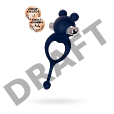 Виброкольцо с хвостиком JOS MICKEY, силикон, синий, 12,5 см