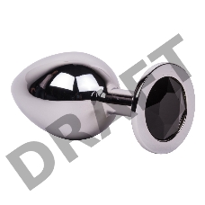 Большой стальной плаг с черным кристаллом Black Rave - 9,5 см.