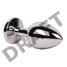 Большой стальной плаг с розовым кристаллом Pink Bubble Gum - 9,5 см.