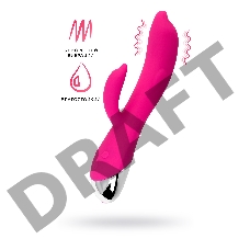 Вибратор Штучки-Дрючки Дрючка-Удовольствие с клиторальным стимулятором, розовый, 21,5 см