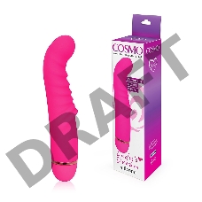 Розовый ребристый вибромассажер для стимуляции точки G - 15 см.