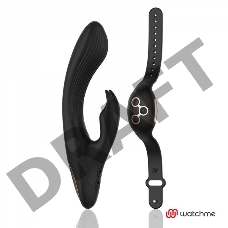 Черно-золотой вибратор-кролик с пультом-часами Anne s Desire Rabbit Vibe Wireless Watchme - 20,5 см.