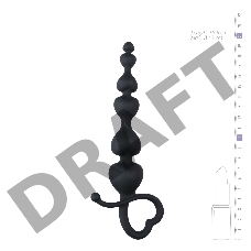 Черные анальные бусы Heart Lover - 18,5 см.