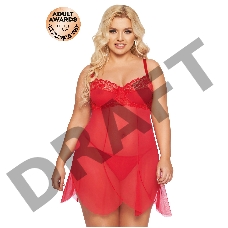 Ночная сорочка и стринги SoftLine Collection Carla, красный, XL