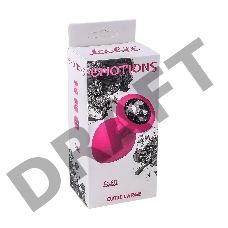 Большая розовая анальная пробка Emotions Cutie Large с чёрным кристаллом - 10 см.