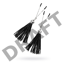 Зажимы на соски вилки с кисточками из замши  Pecado BDSM, металл, черный