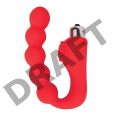 Красный силиконовый вибромассажер-елочка